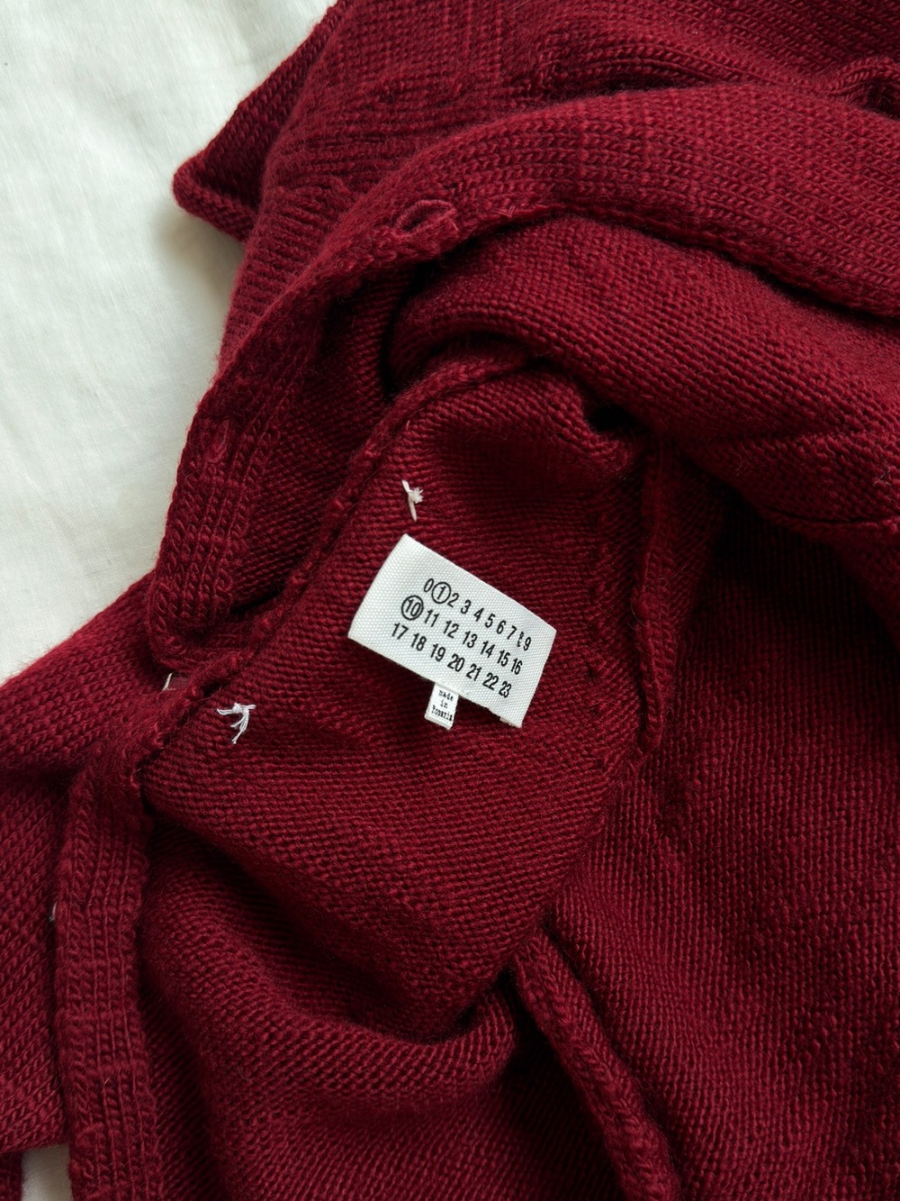 MAISON MARGIELA Wool Knit Quarter Zip Sweater Women's Size M Red - Picture 5 of 5